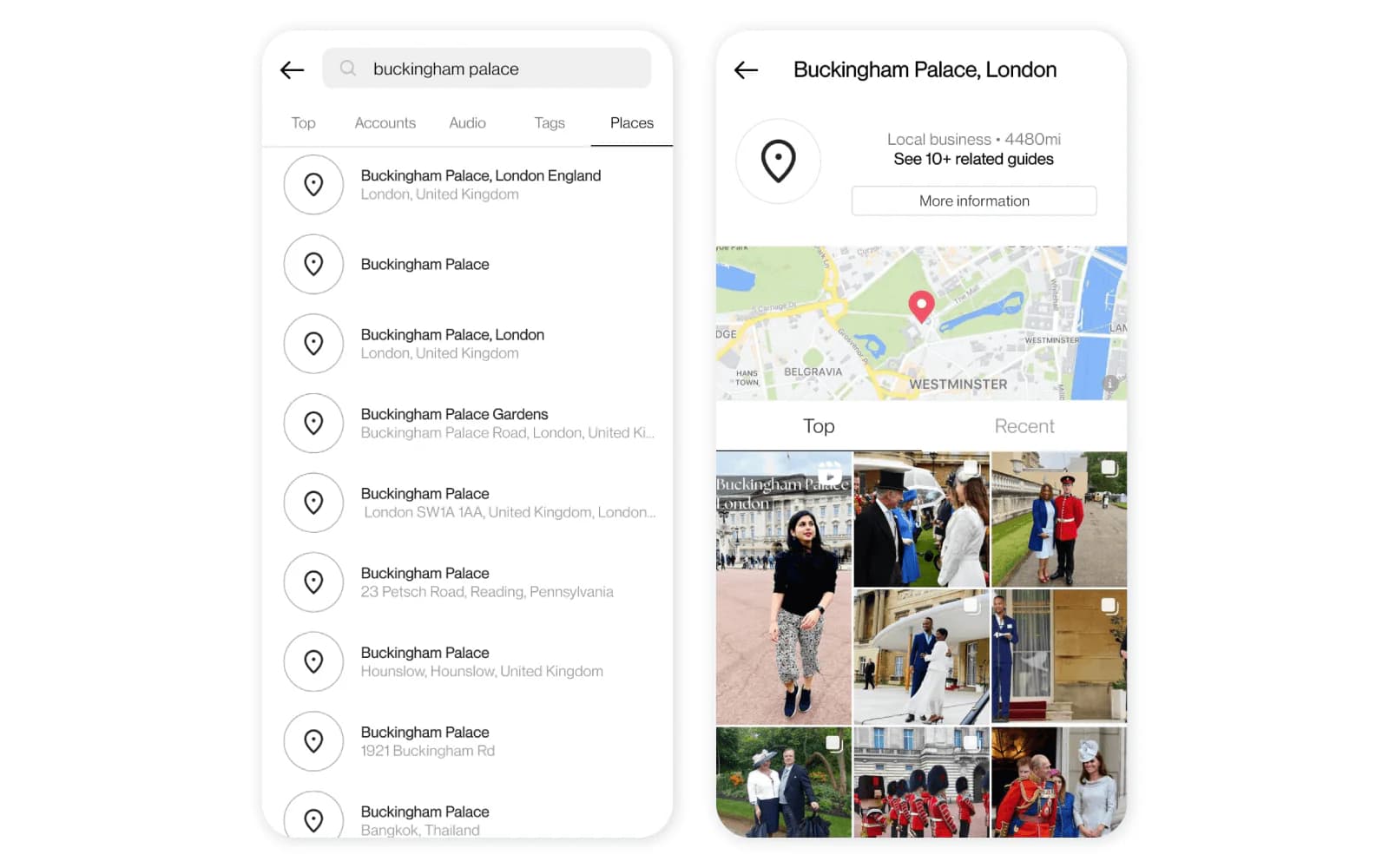 Instagram search features - How to search posts from specific or nearby locations